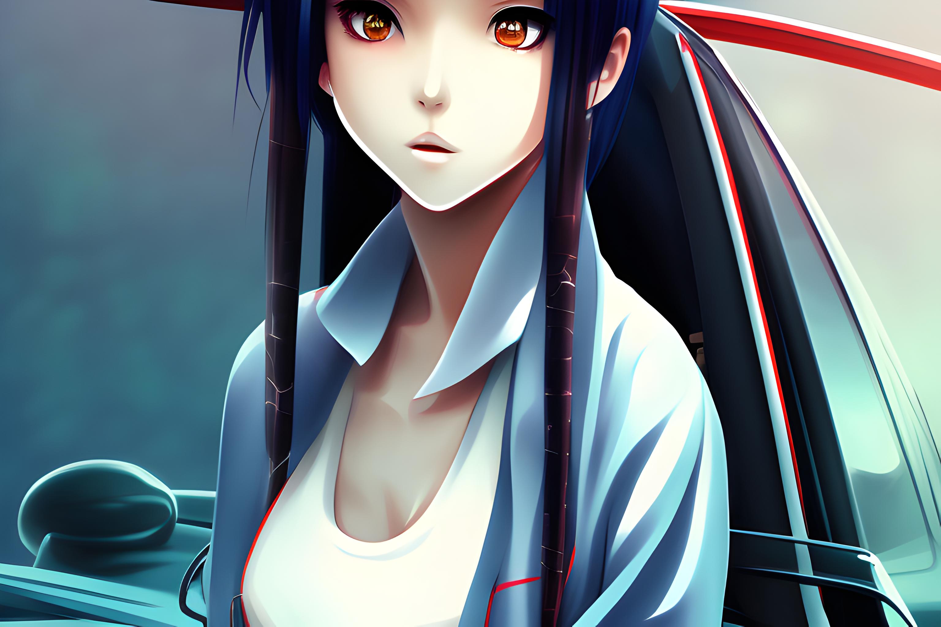 Tokyo drift, cute anime girl, old Japanese car, girl on car, anime |  Wallpapers.ai